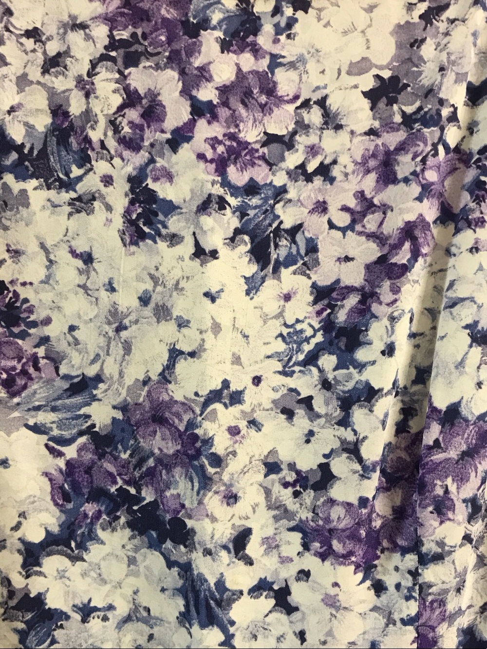 Vintage 1950s Floral Purple Short-Sleeve Belted Midi Dress - Picture 2 of 4